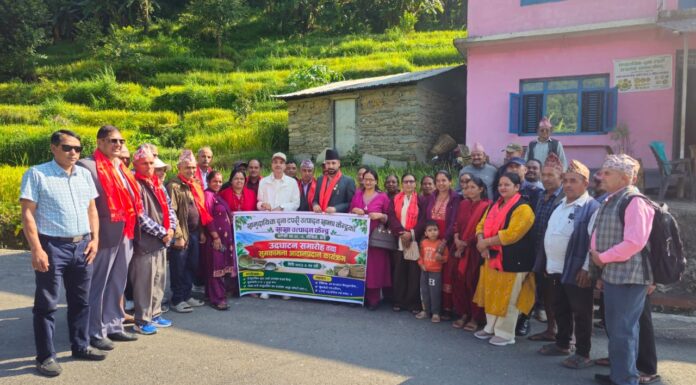 मन्त्री पौडेलद्वारा बलेफीमा दुनाटपरी उद्योगको शाखा उत्पादन केन्द्र उद्घाटन